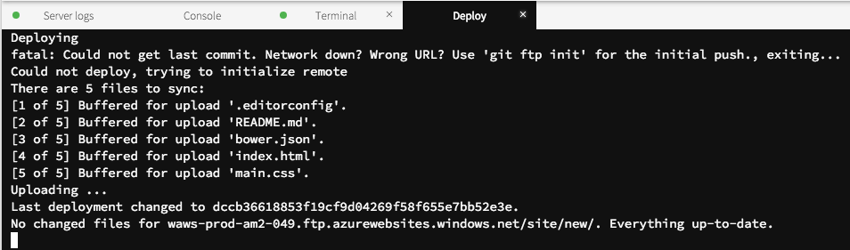 Git-ftp: Deploy example Git-ftp: Deploy example