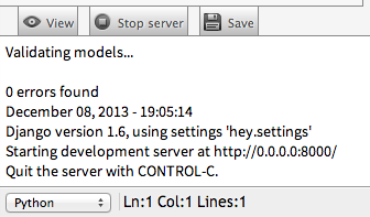 Start and stop the Django server