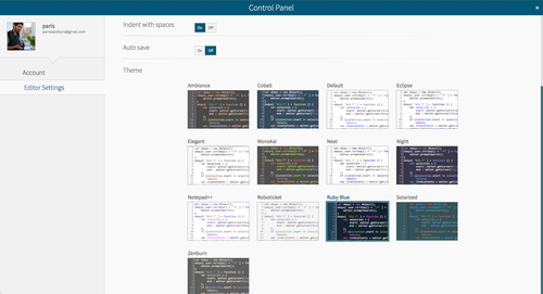the new control panel